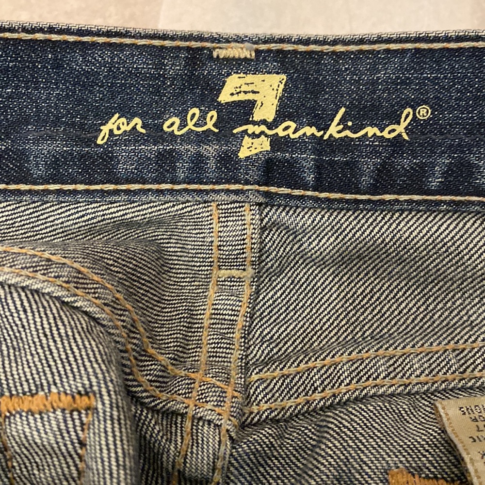 7 For All Mankind Fur Trim Crop Jean - Picture 3 of 9